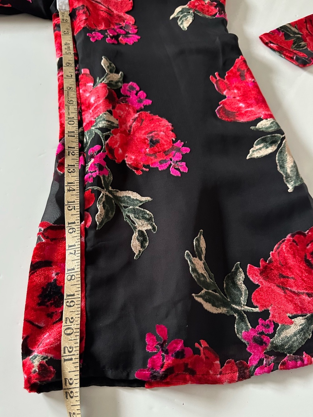 Anthropologie Etti TWA Black Burnout Velvet Floral Cropped Wide Leg Jumpsuit XS - Picture 15 of 16